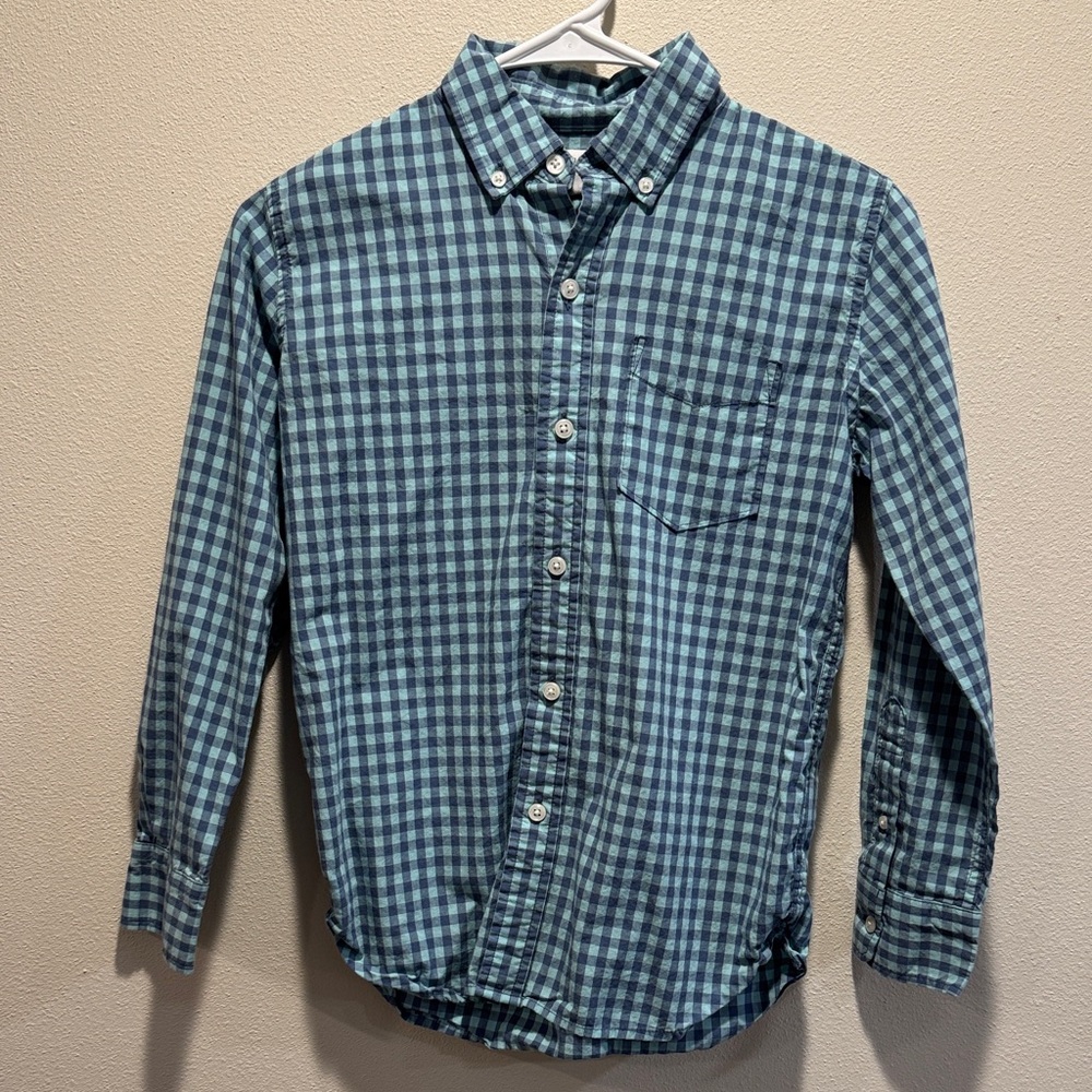 GAP Kids Blue Checkered Casual Shirt